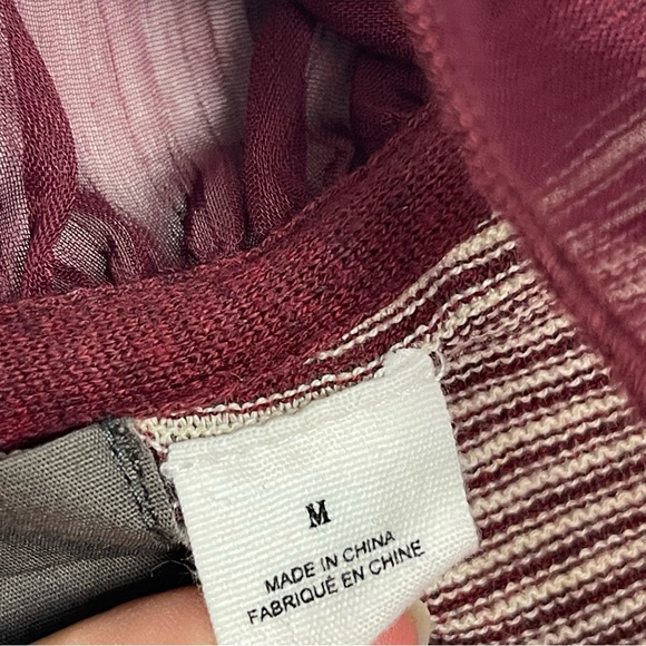anthropologie guinevere cardigan Sweater Ruffles Stripes Red White Boho Casual - Picture 9 of 9